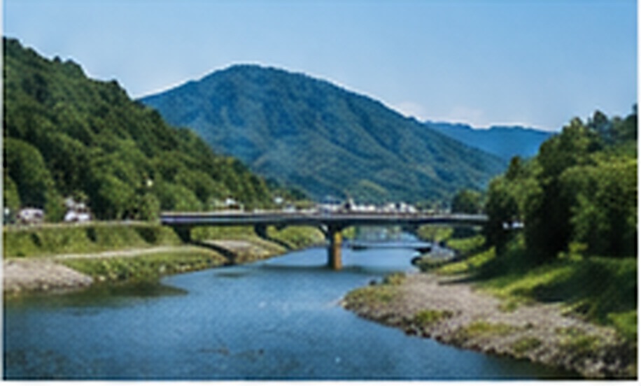 河川と橋梁の公共測量イメージ